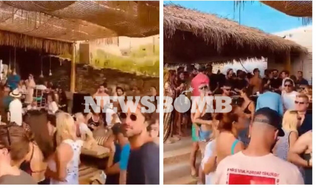 Εικόνες-ντοκουμέντο Newsbomb.gr: Ποια μέτρα; Πάρτι & συνωστισμός στη Μύκονο