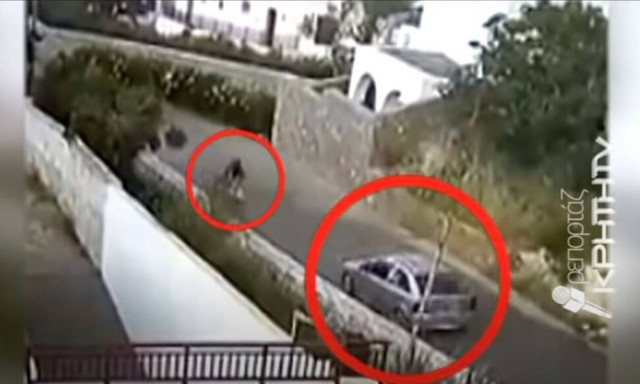 Κρήτη: Σοκαριστικό βίντεο -  Αυτοκίνητο «θερίζει» μηχανή (Σκληρές εικόνες)