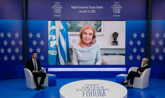 Οικονομικό Φόρουμ Δελφών: Συζήτηση της Μαριάννας Βαρδινογιάννη με την Ελένη Αρβελέρ 