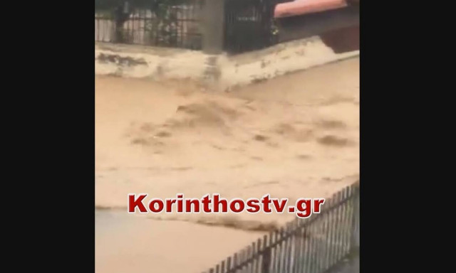 Καιρός: Άνοιξαν οι ουρανοί στην Κόρινθο - Το... έστρωσε στα Μεσόγεια