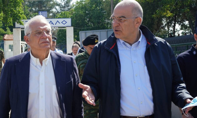 Δένδιας – Μπορέλ στις Καστανιές: Τα ελληνικά σύνορα είναι τα σύνορα της ΕΕ