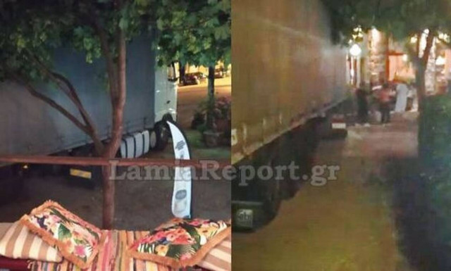 Θρίλερ στην Αμφίκλεια: Νταλίκα σκόρπισε τον πανικό στην πλατεία