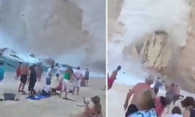 Κατολίσθηση σπέρνει τον πανικό σε παραλία της Ζακύνθου! (vid)