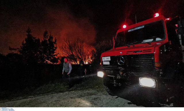 Υπό μερικό έλεγχο η φωτιά στο Ελληνοχώρι