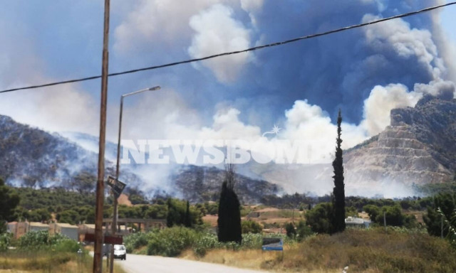 Μάχη με τις φλόγες στην Κόρινθο: Κάηκαν σπίτια - Ισχυρές δυνάμεις της Πυροσβεστικής
