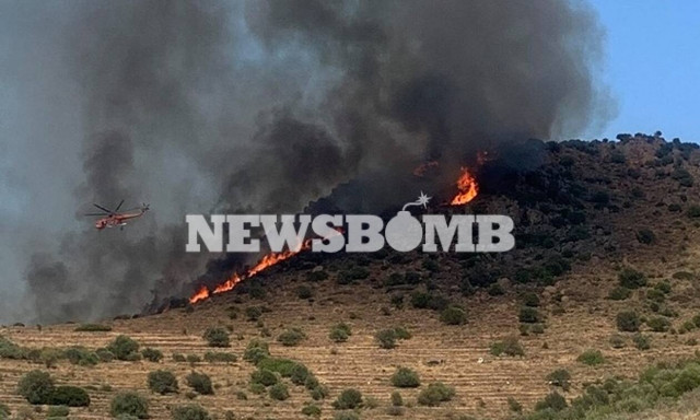 Φωτιά ΤΩΡΑ στην Αίγινα (pics&vid)