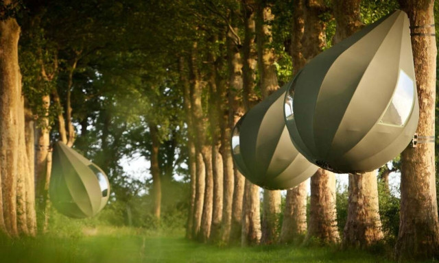 Διακοπές σε σκηνές που κρέμονται σαν... δάκρυα από τα δέντρα	