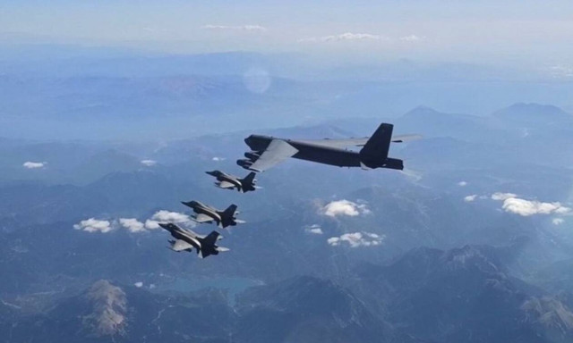 Four Greek F-16s escorted U.S. B-52 on flight in FIRs of Athens and Skopje