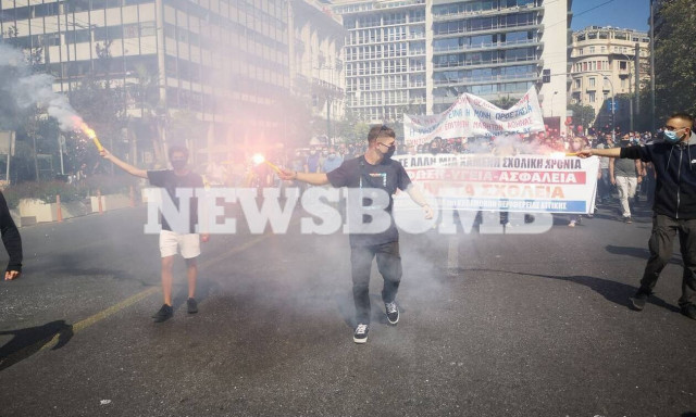 Πανεκπαιδευτικό συλλαλητήριο: Δύο συλλήψεις για τα επεισόδια στο κέντρο της Αθήνας