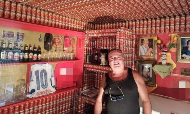 Κρητικός έφτιαξε καταφύγιο από 9.270 κουτάκια μπύρας (pics)