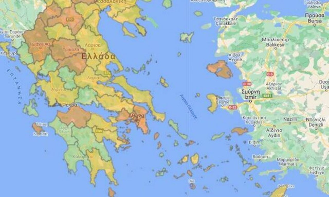 Covid19.gov.gr: Δείτε ΕΔΩ με ένα κλικ το επίπεδο συναγερμού ανά περιφερειακή ενότητα