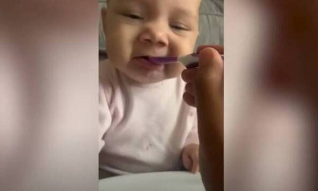 Η απίστευτη αντίδραση μπέμπας που τρώει πρώτη φορά λαχανικά! (vid)