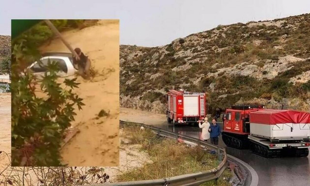 Κακοκαιρία – Κρήτη: Καρέ-καρέ η συγκλονιστική διάσωση γυναίκας - Σκαρφάλωσε σε στύλο της ΔΕΗ