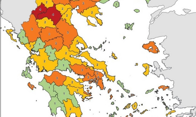 Αλλαγές στο χάρτη υγειονομικής ασφάλειας – Οι περιοχές που ανέβηκαν σε επίπεδο κινδύνου