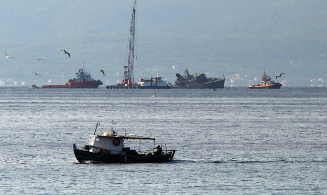 Navy minesweeper collides with commercial ship; rescue operation underway