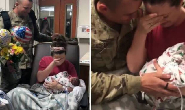 Έβαλε τα κλάματα όταν είδε τον άντρα της να γυρνάει από τον πόλεμο! (vid)