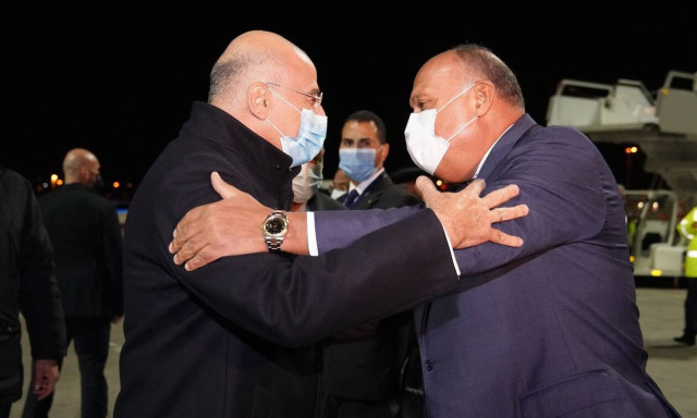 Greek Foreign Minister Dendias welcomes Egyptian President el-Sisi to Athens