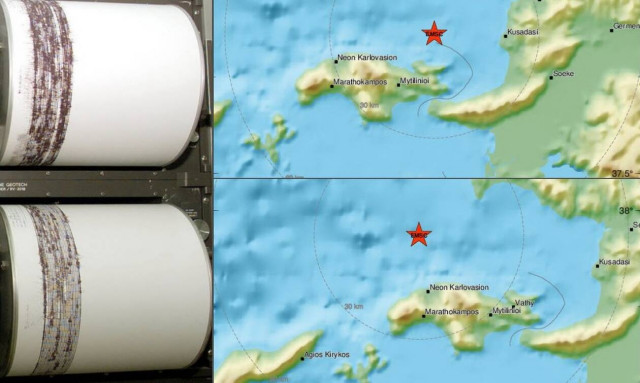 Διπλός σεισμός τα ξημερώματα στη Σάμο