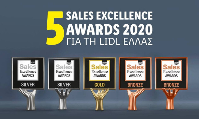 Πέντε νέες διακρίσεις απέσπασε η Lidl Ελλάς στα Sales Excellence Awards 2020