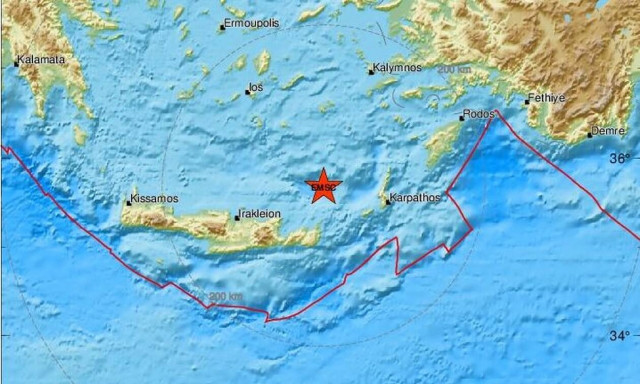 Σεισμός κοντά στην Κρήτη - Βόρεια της Σητείας το επίκεντρο (pics)