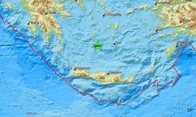 Σεισμός κοντά σε Μήλο και Σαντορίνη (pics)