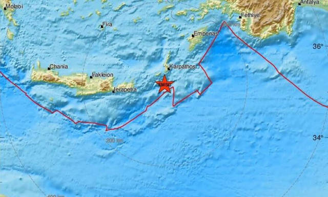 Σεισμός νότια της Καρπάθου και της Κάσου