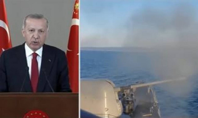 Προκλητικό σόου Ερντογάν: Μιλά για τα κυριαρχικά δικαιώματα της χώρας του με πολεμικές εικόνες