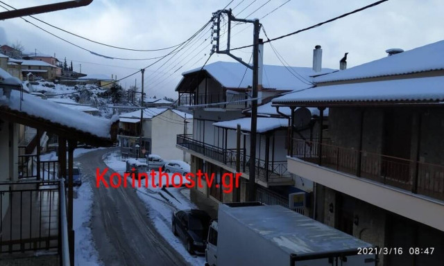 Καιρός: Χιόνισε στην ορεινή Κορινθία - Νεφώσεις, βροχές και πτώση της θερμοκρασίας για σήμερα, Τρίτη