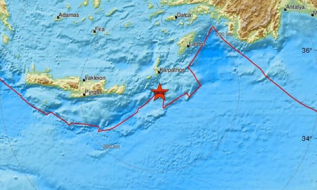 Σεισμός νότια της Καρπάθου και της Κάσου