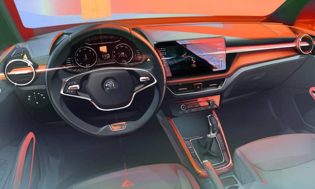 Πρώτη επίσημη εικόνα από το ταμπλό της νέας Skoda Fabia