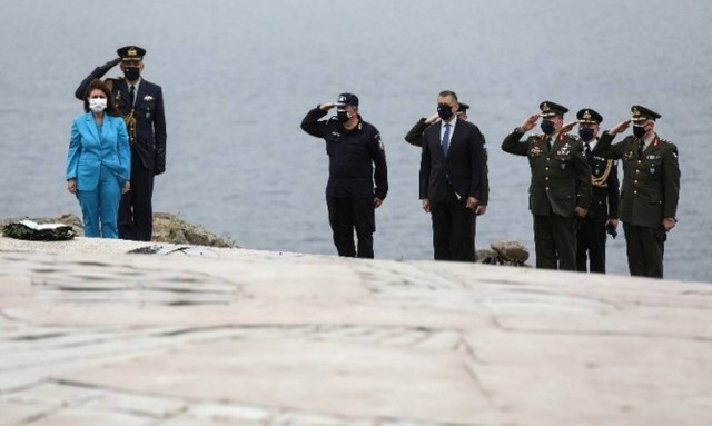 Σακελλαροπούλου από Άη Στράτη: Η χώρα μας θα βγει πιο δυνατή και ενωμένη και από αυτή την κρίση