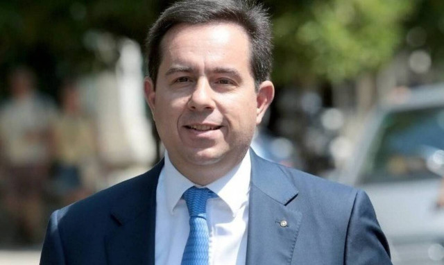 Migration Minister Mitarachi speaks with Spain's Interior Minister Grande-Marlaska Gomez