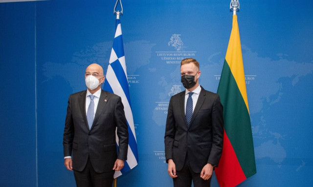 FM Dendias meets Lithuanian parliament speaker Čmilytė-Nielsen