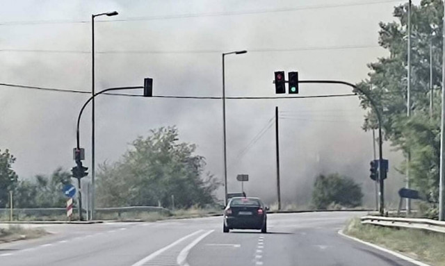 Φωτιά ξέσπασε διπλά από το χώρο του ΤΕΙ στη Λάρισα