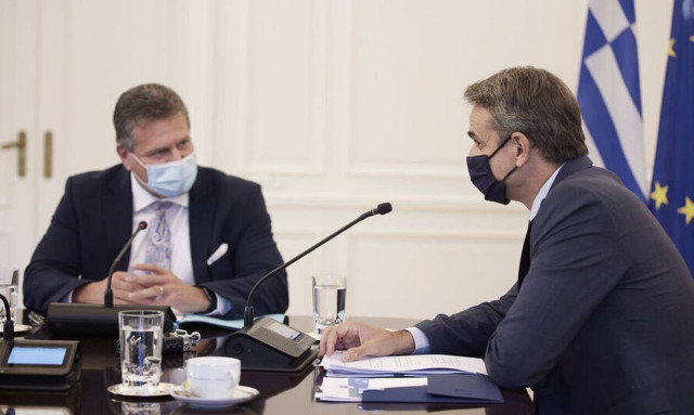 Μητσοτάκης - Σέφκοβιτς: Οι μελλοντικές προκλήσεις της ΕΕ στο επίκεντρο της συνάντησης