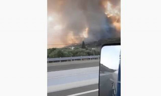 Φωτιά στην Αχαΐα: Συγκλονιστικό βίντεο από την Κορίνθου – Πατρών