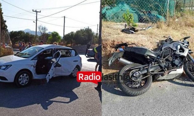 Μηχανή συγκρούστηκε με αυτοκίνητο - Ένας τραυματίας και ένας εγκλωβισμένος