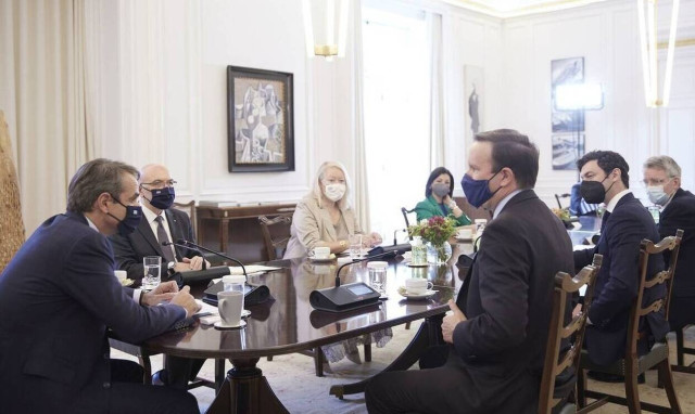 PM Mitsotakis. U.S. Senators discuss E. Mediterranean, Middle East and Afghanistan