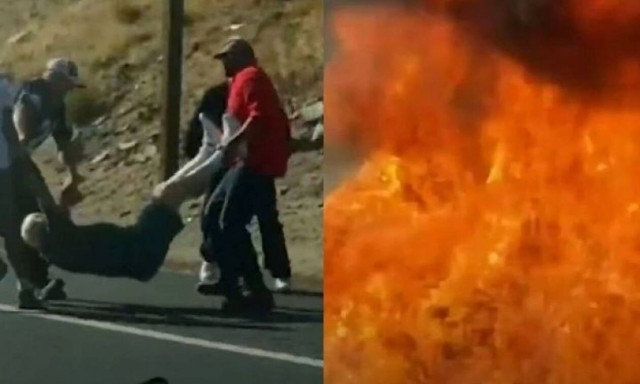 Οι ήρωες της ημέρας: Πέντε άστεγοι έσωσαν ηλικιωμένο ζευγάρι από το φλεγόμενο αυτοκίνητό τους (vid)