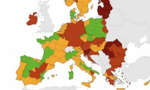 Κορoνοϊός - Χάρτης ECDC: Στο «κίτρινο» Ήπειρος και Κρήτη - «Πρασίνισε» το βορειοανατολικό Αιγαίο