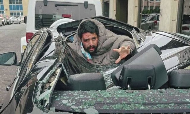 Προσγειώθηκε από τον 9ο πάνω σε οροφή BMW και γλίτωσε με ένα σπάσιμο χεριού (vid)