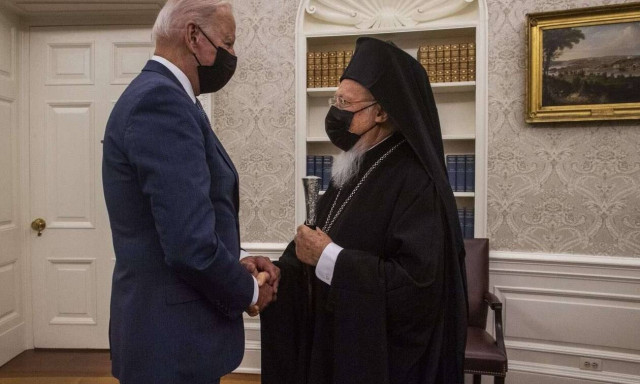 O Tζο Μπάιντεν με τον Πατριάρχη Βαρθολομαίο
