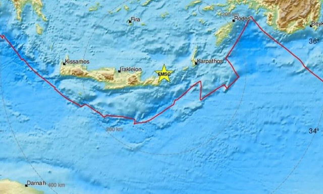 Σεισμός ανατολικά της Κρήτης (pics)