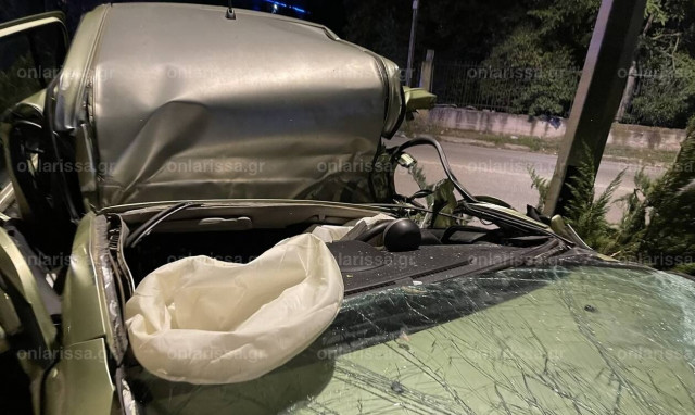 Τραγωδία στη Λάρισα: 40χρονος σκοτώθηκε σκοτώθηκε σε τροχαίο - Έπεσε πάνω σε κολόνα