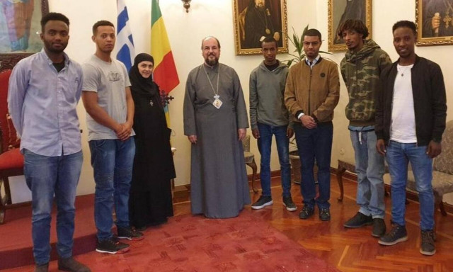 Συνάντηση Χρυσουλάκη με ομογενείς και Αιθίοπες που μαθαίνουν την ελληνική γλώσσα