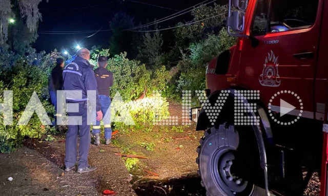 Κακοκαιρία στην Ηλεία: Ανεμοστρόβιλος και ισχυρές καταιγίδες τη νύχτα – Χωριά έμειναν χωρίς ρεύμα