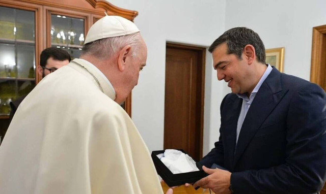 Tsipras thanked Pope Francis for his solid support of human rights and social justice