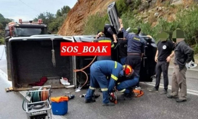 Σοβαρό τροχαίο στον ΒΟΑΚ - Δείτε φωτογραφίες