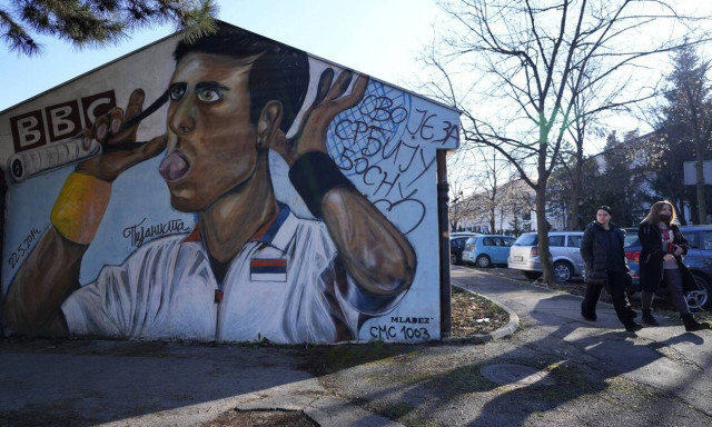 O Nόβακ Τζόκοβιτς σε γκράφιτι
