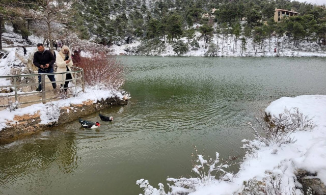 Κακοκαιρία «Ελπίδα»: Εικόνες βγαλμένες από παραμύθι τη λίμνη Μπελέτσι